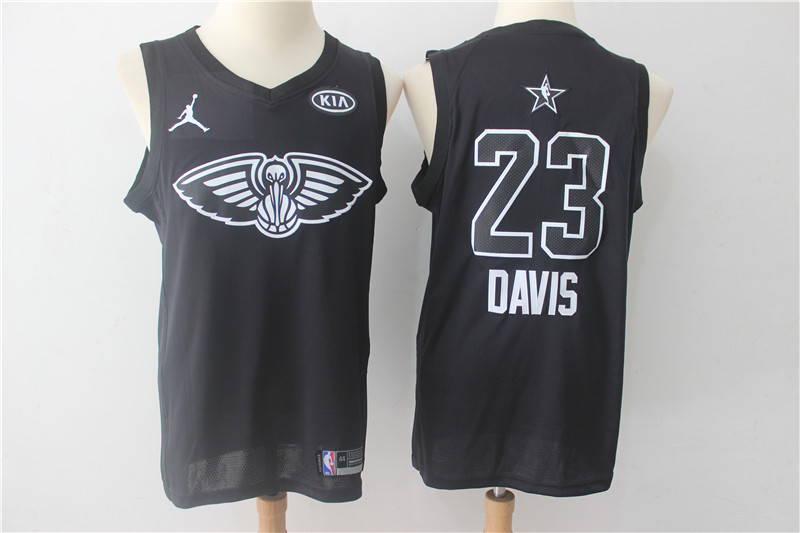 Men New Orleans Pelicans 23 Davis Black 2108 All Stars NBA Jerseys